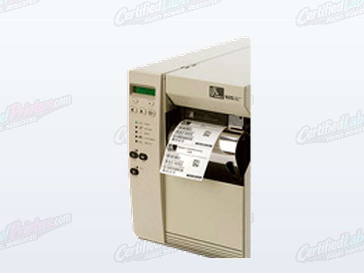 Certified refurbished Zebra 105SL industrial label printer — control panel view