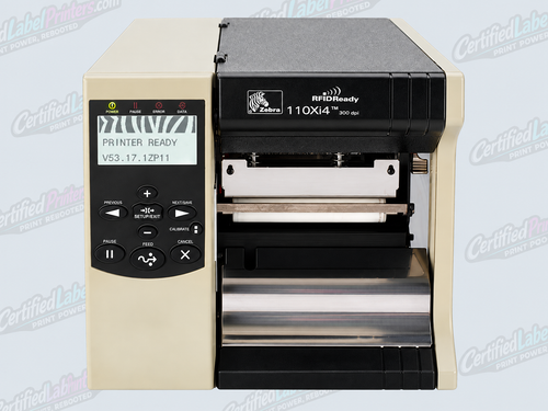 Zebra 110Xi4 industrial label printer - front view