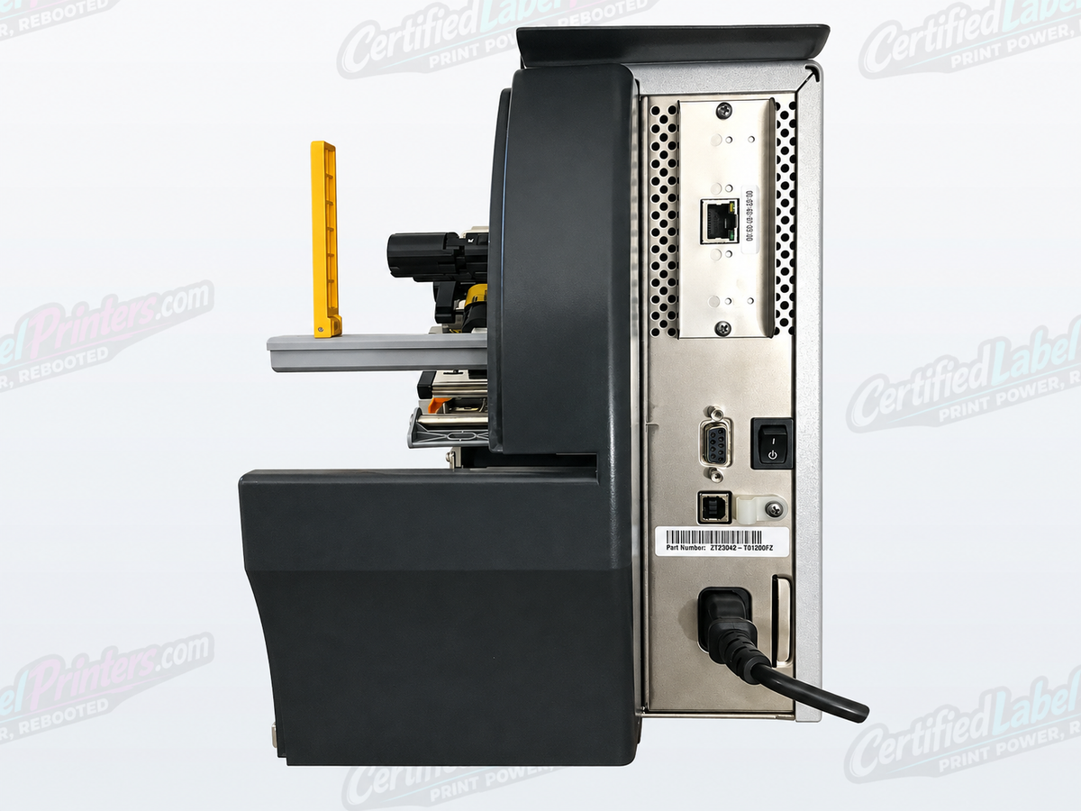 Zebra ZT230 industrial label printer - rear connections