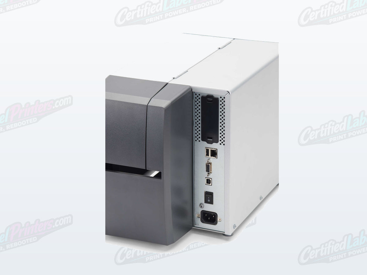 Certified refurbished Zebra ZT231 industrial label printer — back view