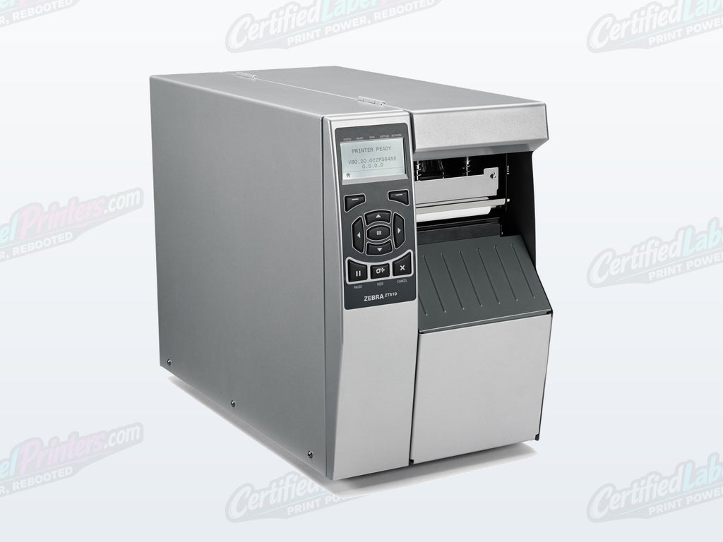 Certified refurbished Zebra ZT510 industrial label printer — front right view