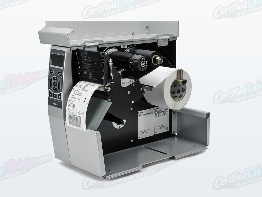 Certified refurbished Zebra ZT510 industrial label printer — open media view